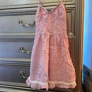 Gilly Hicks feminine flirty pink striped white dress